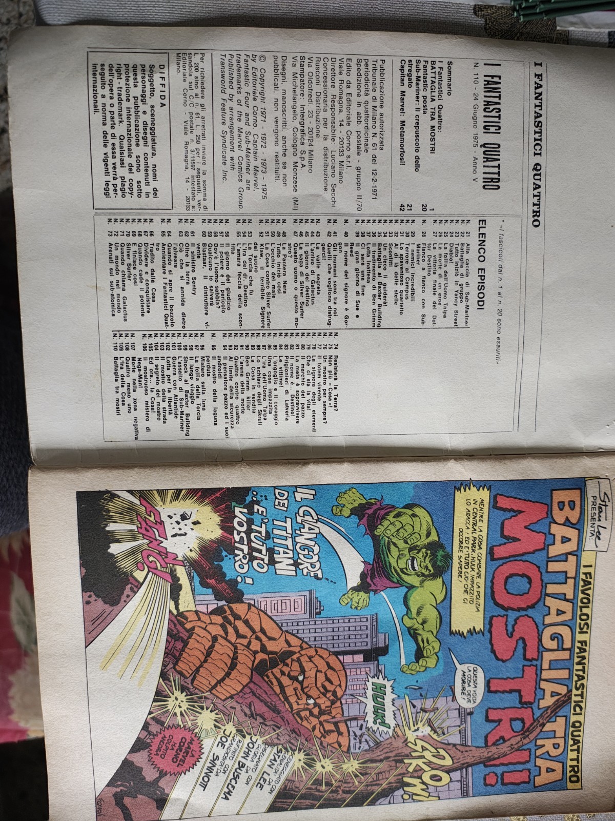 Blocco Di 10 Fumetti I Fantastici  Quattro Del (1975).