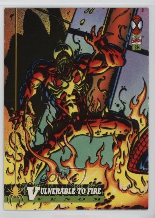 1994 Fleer Marvel Cards The Amazing Spider-Man Venom Vulnerable to Fire #16 0b6c