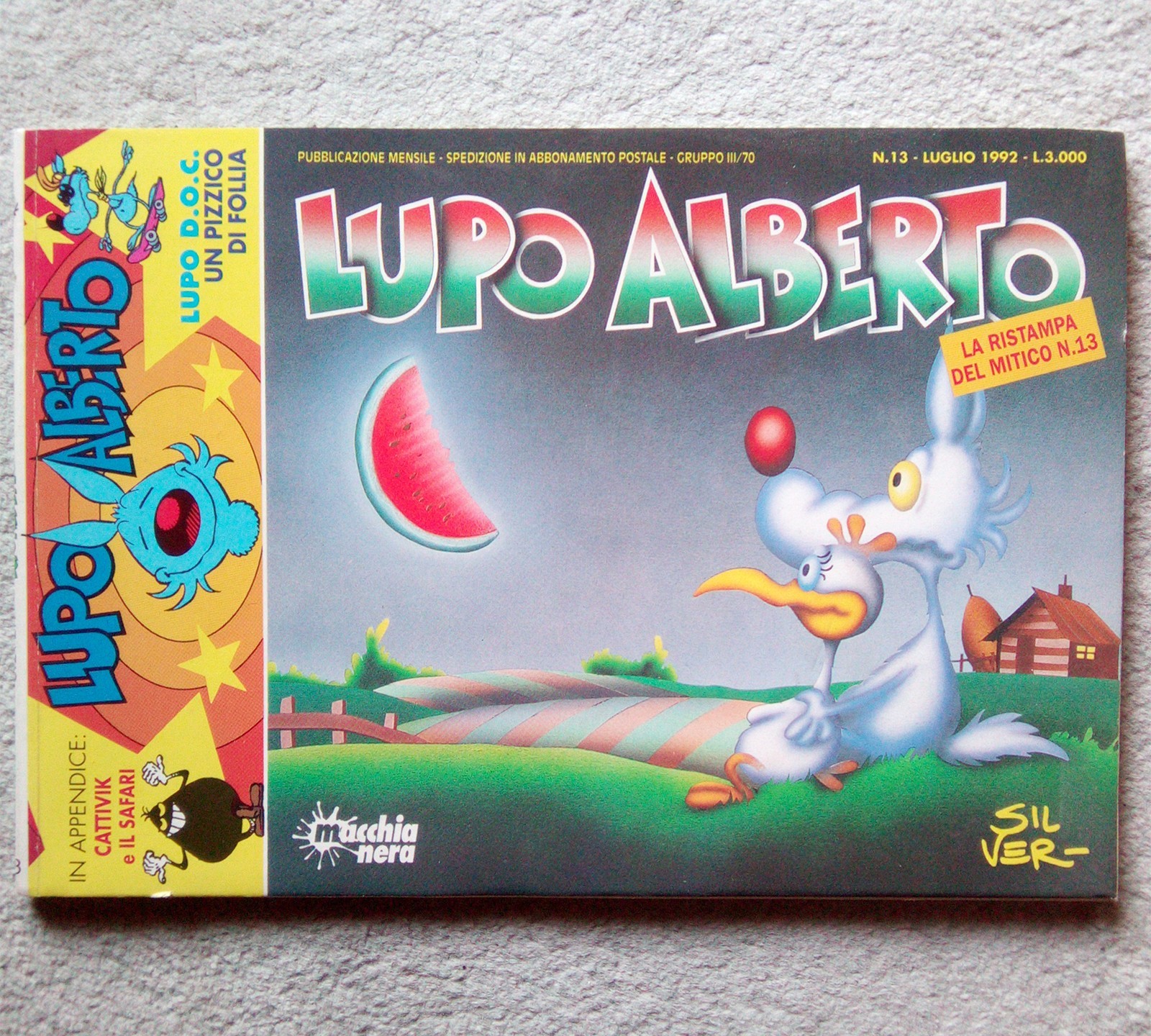 VINTAGE LUPO ALBERTO+ CATTIVIK n. 13 LUGLIO 1992 RISTAMPA SILVER GUIDO SILVESTRI