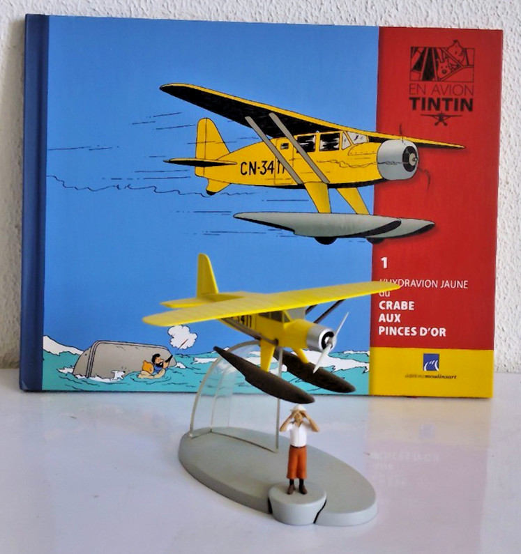 En Avion Tintin n°1 - L'Hydravion jaune - Le Crabe aux Pinces d'Or