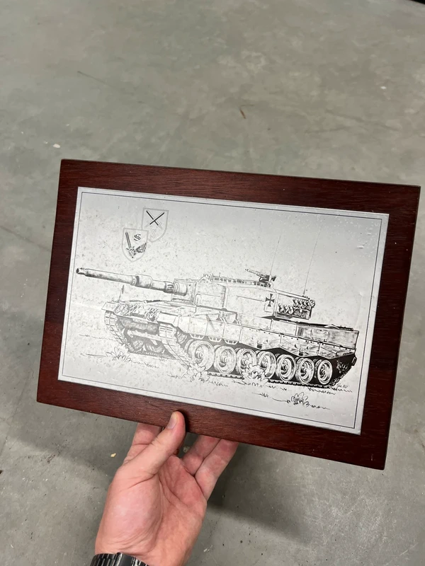 Bundeswehr Gedenktafel Leopard 2 Kampftruppenschule 2 Münster 1986 Vintage AS028