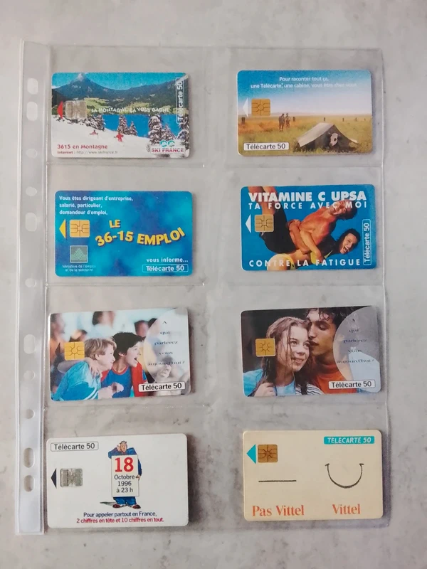 Lot 15 de 8 cartes téléphone Télécartes