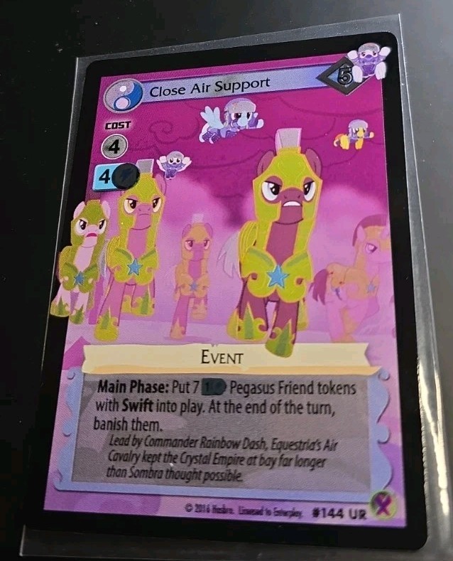 CLOSE AIR SUPPORT #144 UR HOLO FOIL HOLO MY LITTLE PONY CCG MARKS IN TIME MINT