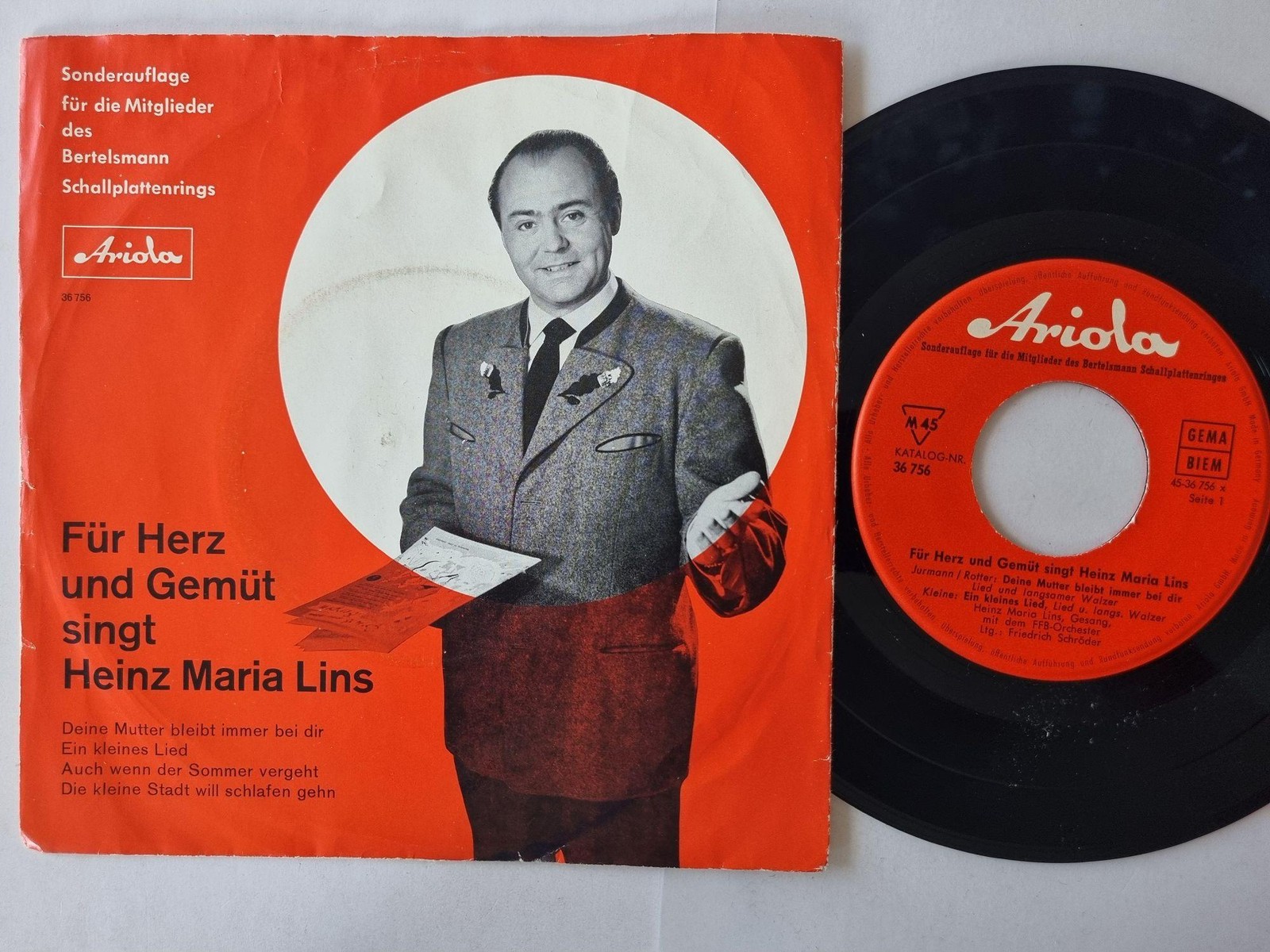 Heinz Maria Lins - Für Herz Und Gemüt Singt Heinz Maria Lins 7'' Vinyl Germany