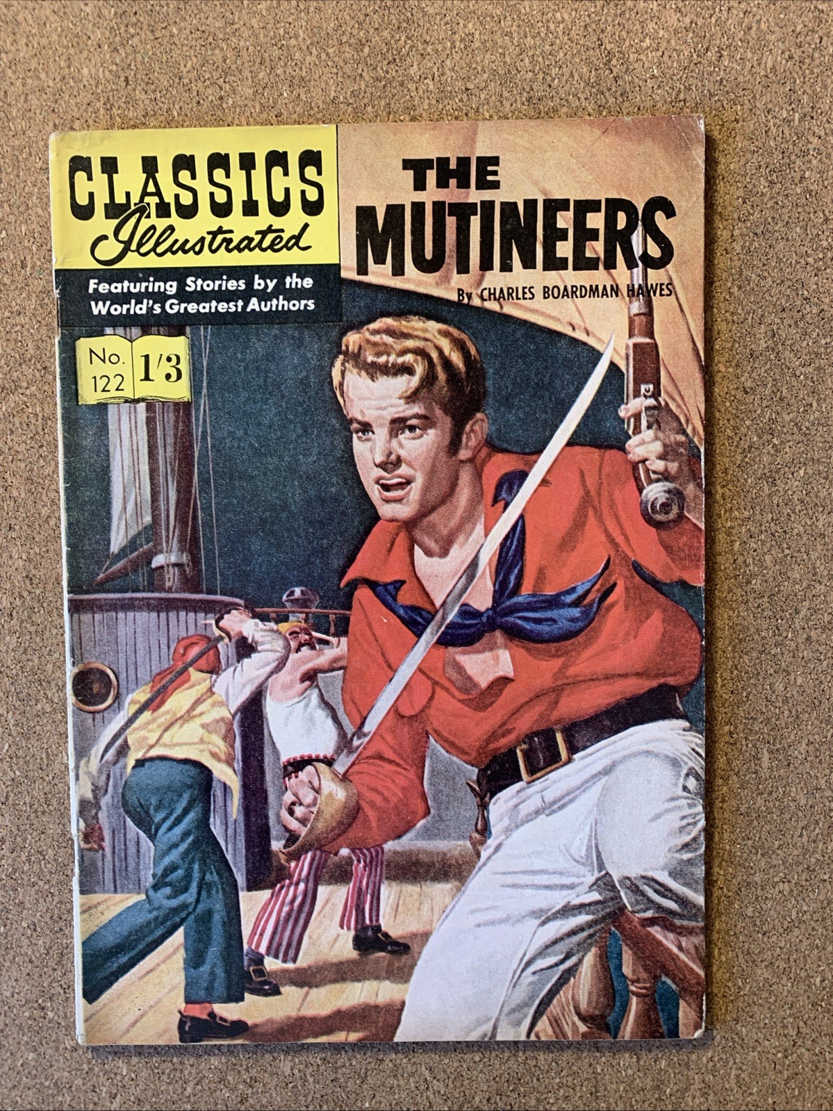 Classics Illustrated #122 UK Edition, VG (FN+) The Mutineers C B Hawes 1950s