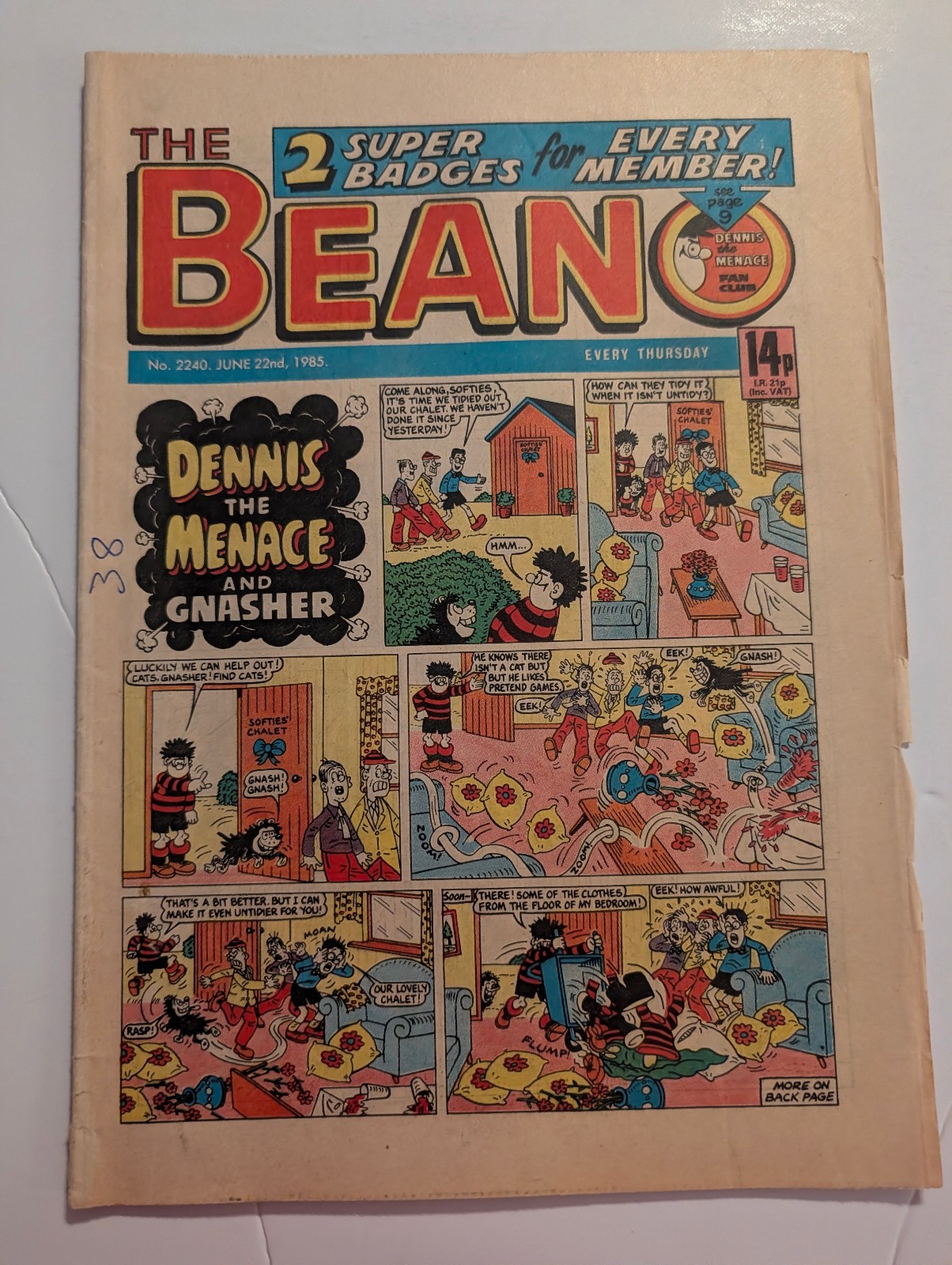 Beano Comic No 2240, June 22nd 1985.