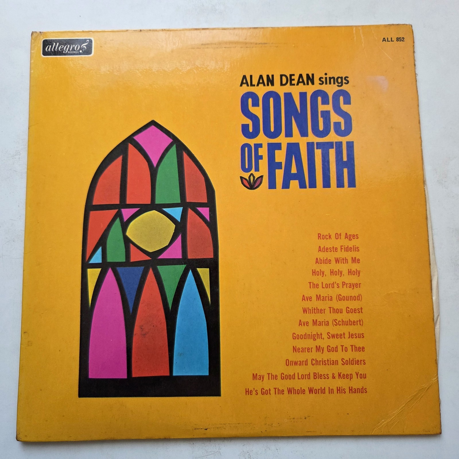 Alan Dean Songs Of Faith ALL 852 1967 UK Allegro LP Vinyl VG+/VG