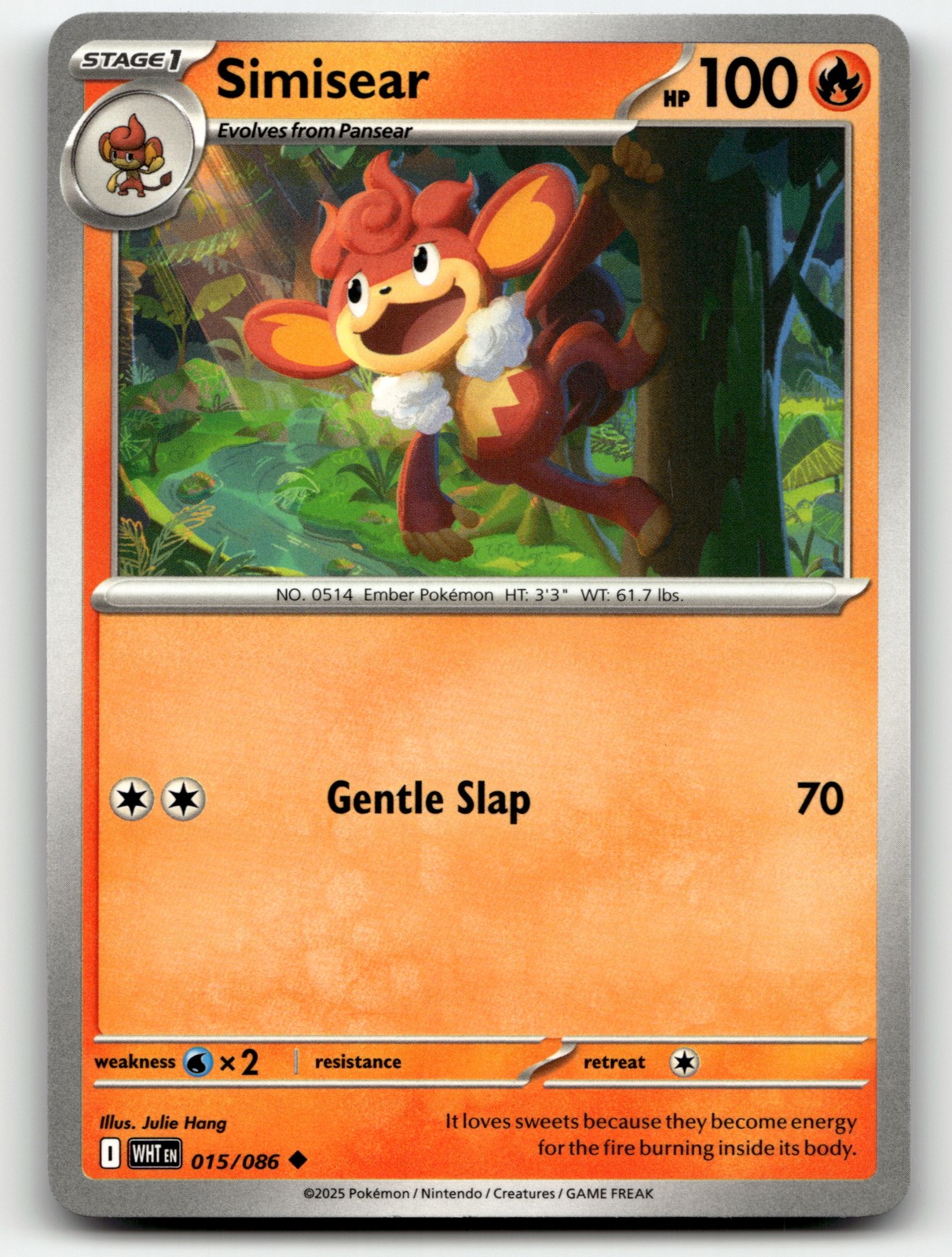 Simisear 15/86 White Flare Uncommon Pokemon TCG [LP]