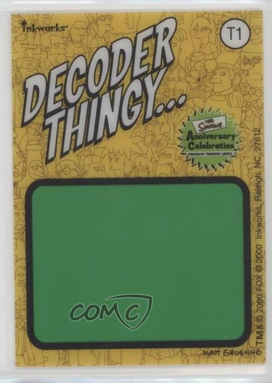 2000 Inkworks The Simpsons Decoder Thingy Decoder #T1 1j8