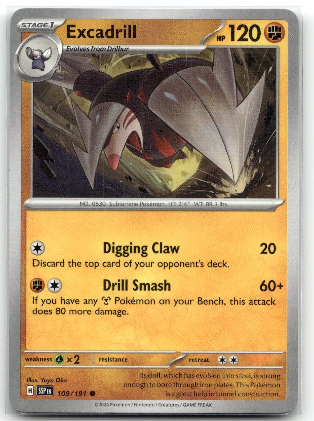 Excadrill 109/191 SV08: Scintille Urgenti Pokemon Comune TCG NM