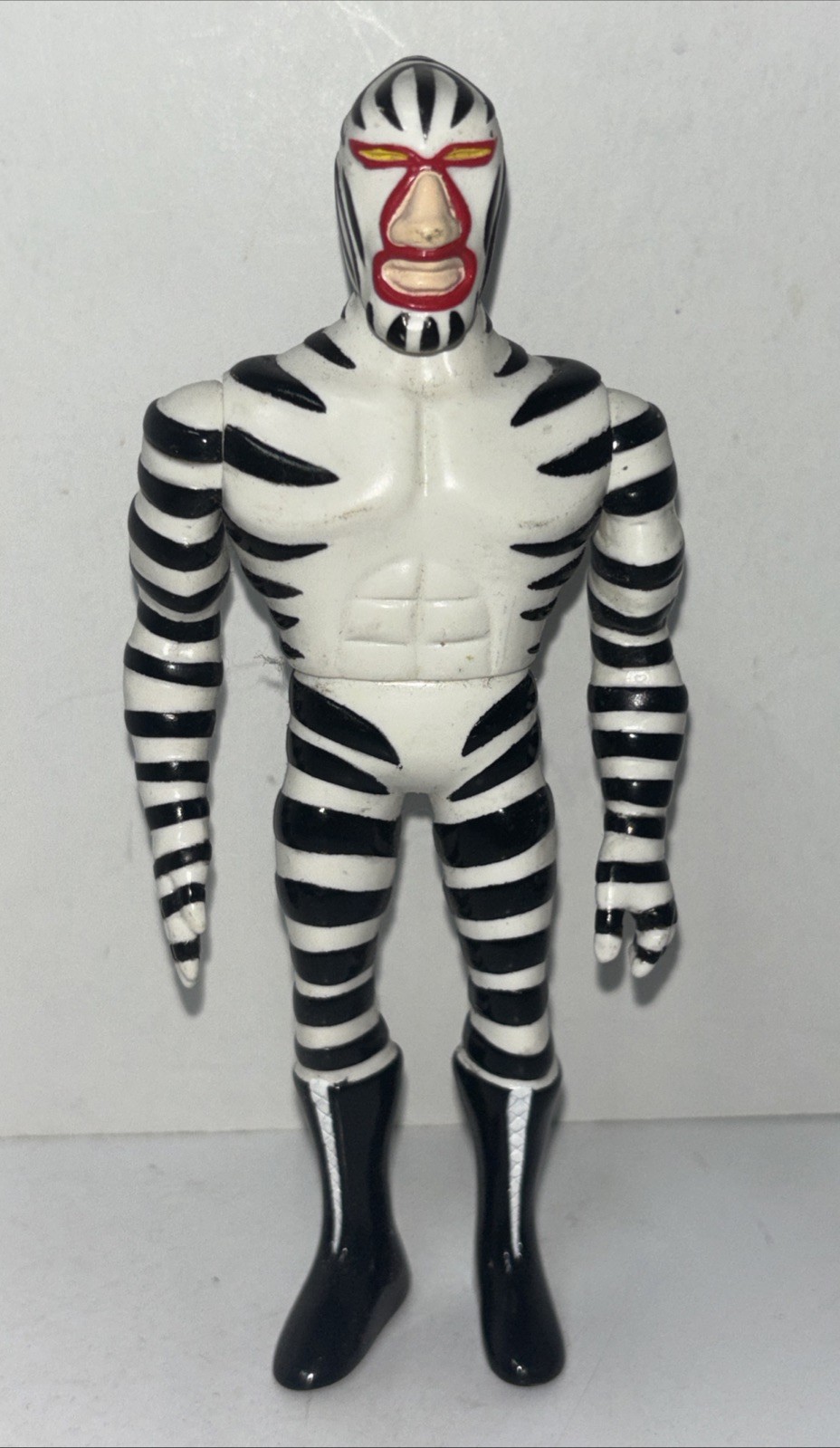 Tiger Mask GRANDE ZEBRA Man Sofubi 5” figurina vinile wrestling anime TOMY 2002