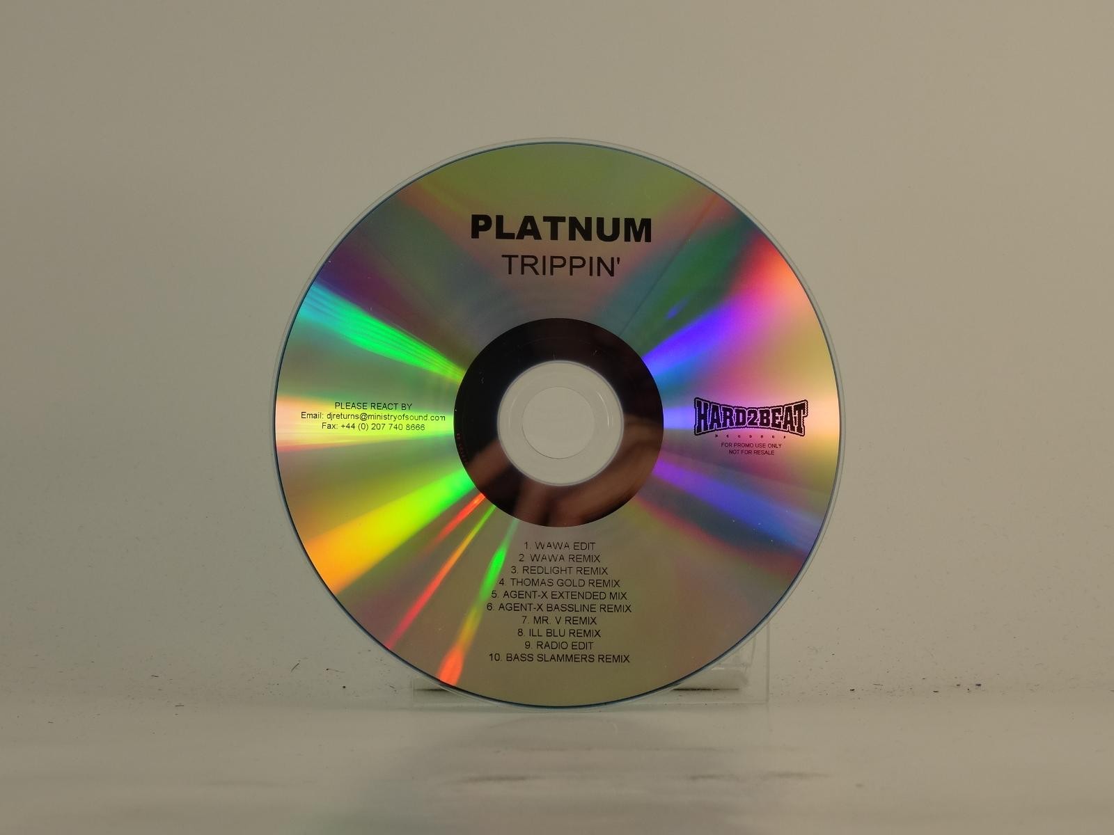 PLATNUM TRIPPIN' (D97) 10 Track Promo CD Single plus Plastic Sleeve HARD2BEAT