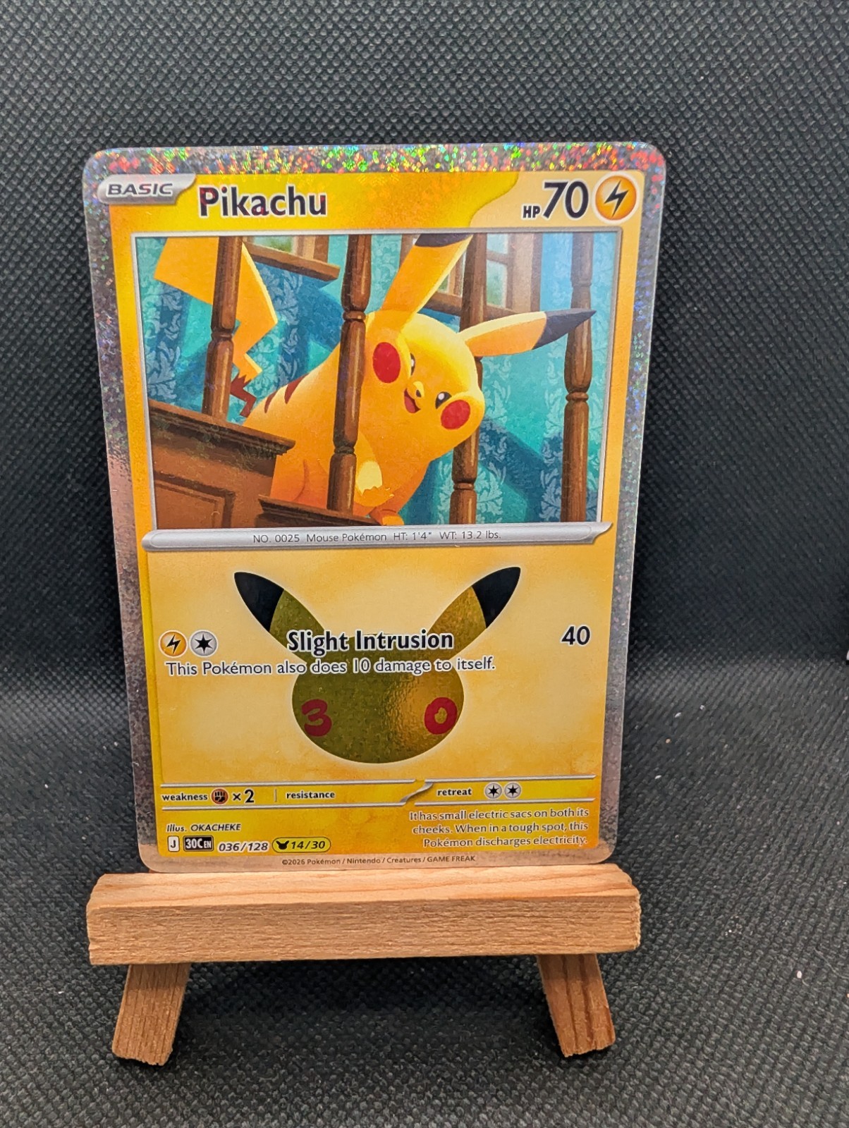 Pokémon TCG Pikachu 30th Anniversary Holo 036/128 English 14/30