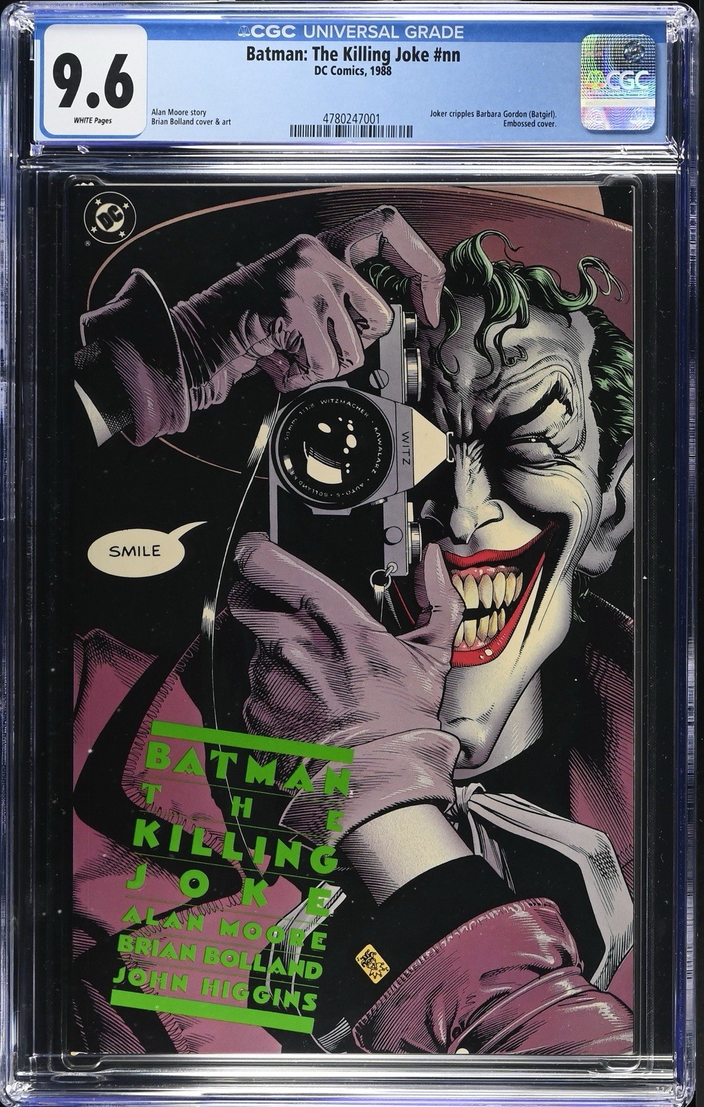 Batman: The Killing Joke 1988 prima stampa CGC 9.6 pagine bianche DC Alan Moore
