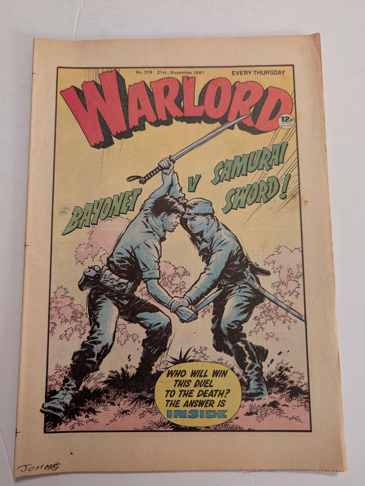 Warlord Comic No 374, November 21st 1981.