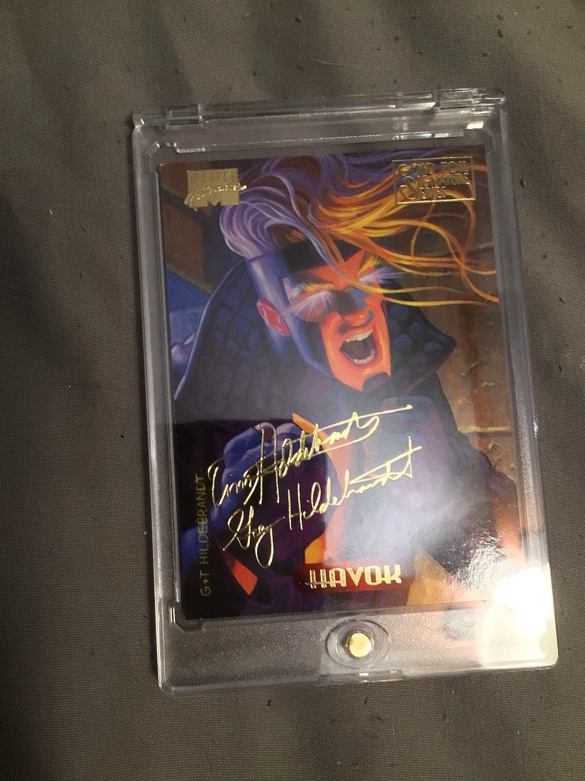 1994 Fleer Marvel Masterpieces Gold Foil Signature Series Havok #48