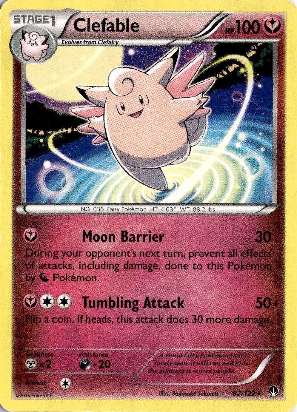 Clefable 82/122 Raro Pokemon Breakpoint Danneggiato