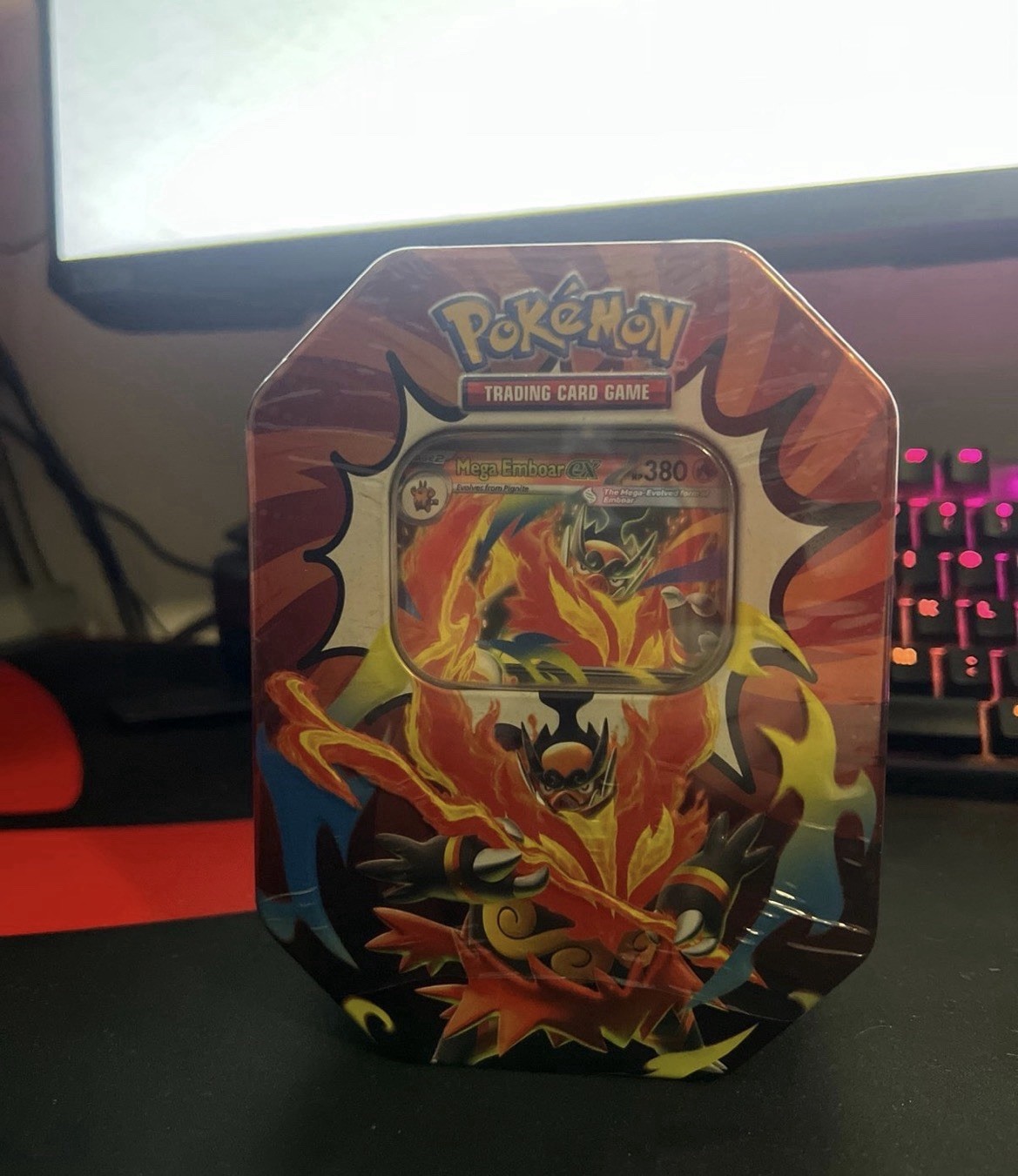 Pokémon TCG Mega Evolution Ascended Heroes Tin Mega Emboar EX 2015 Sealed