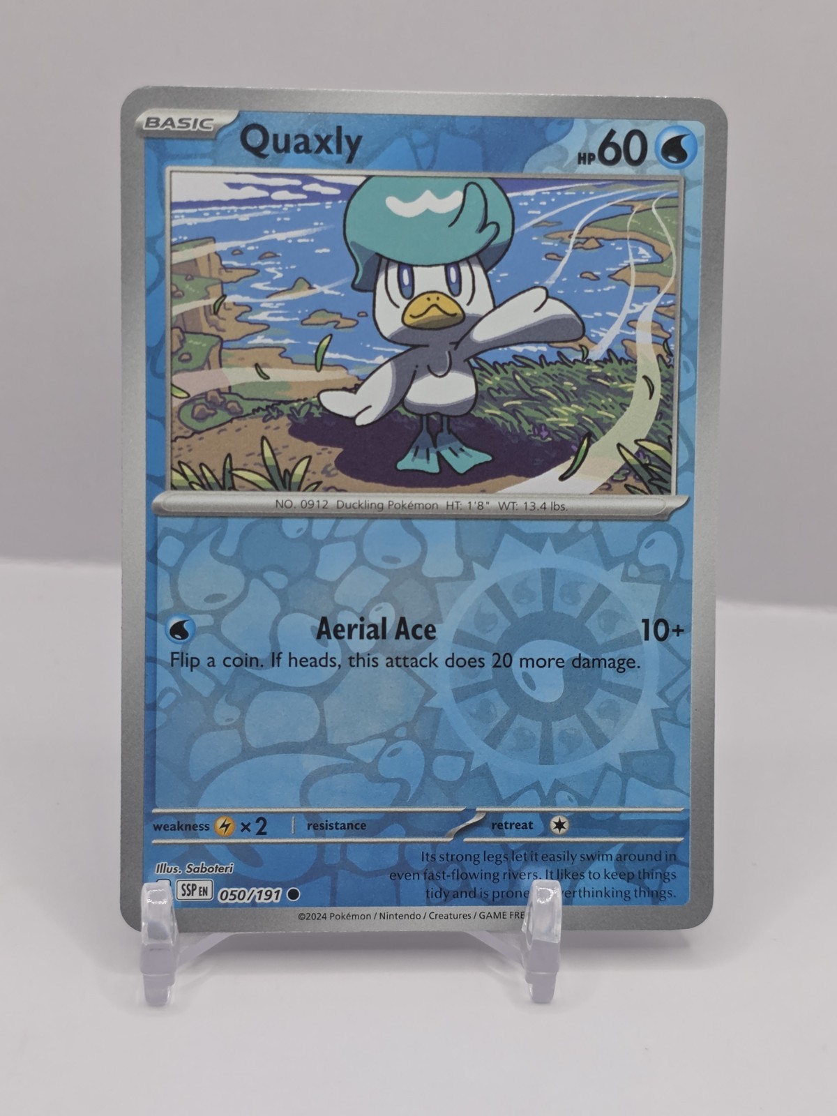 Carta Pokemon TCG - Quaxly 50/191 Reverse Holo | Scintille Urgenti (2024) SSP | Mint