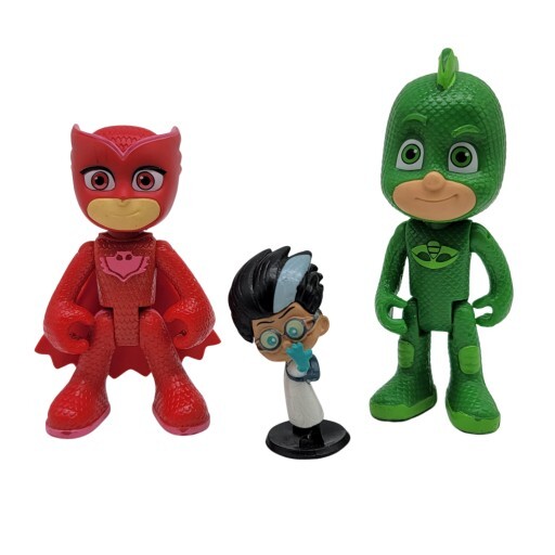 Disney PJ Masks Geco Verde e Owelette Rosso Romeo 3" Modellino Eroe Giocattoli