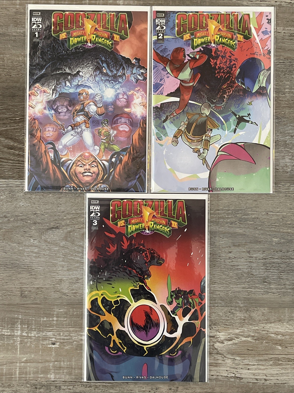 Godzilla Vs. The Mighty Morphin Power Rangers II #1-3 Bagged & Boarded 2024 BOOM