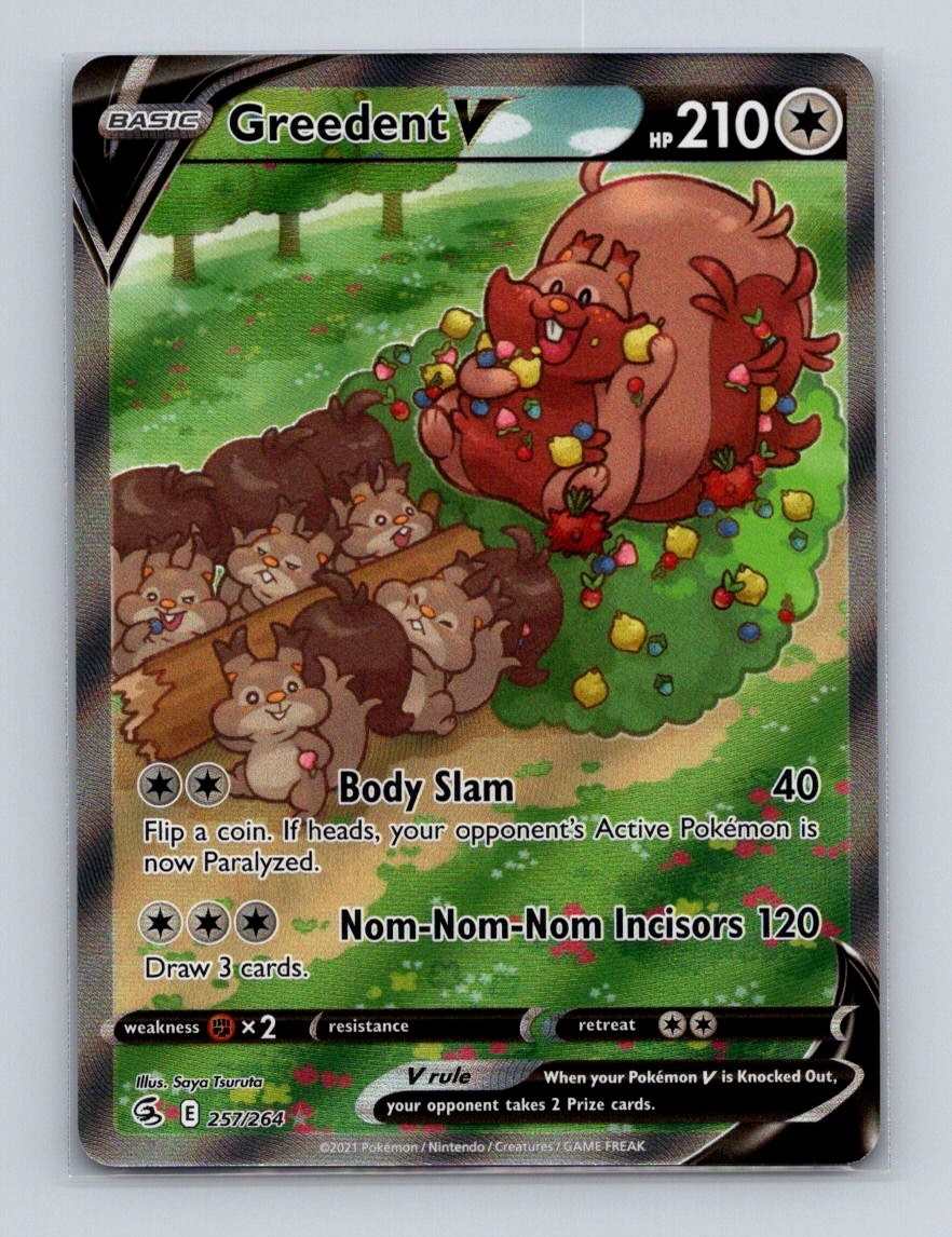 Greedent V 257 2023 Pokemon Fusion Strike Full Art Ultra Rare Card NM+