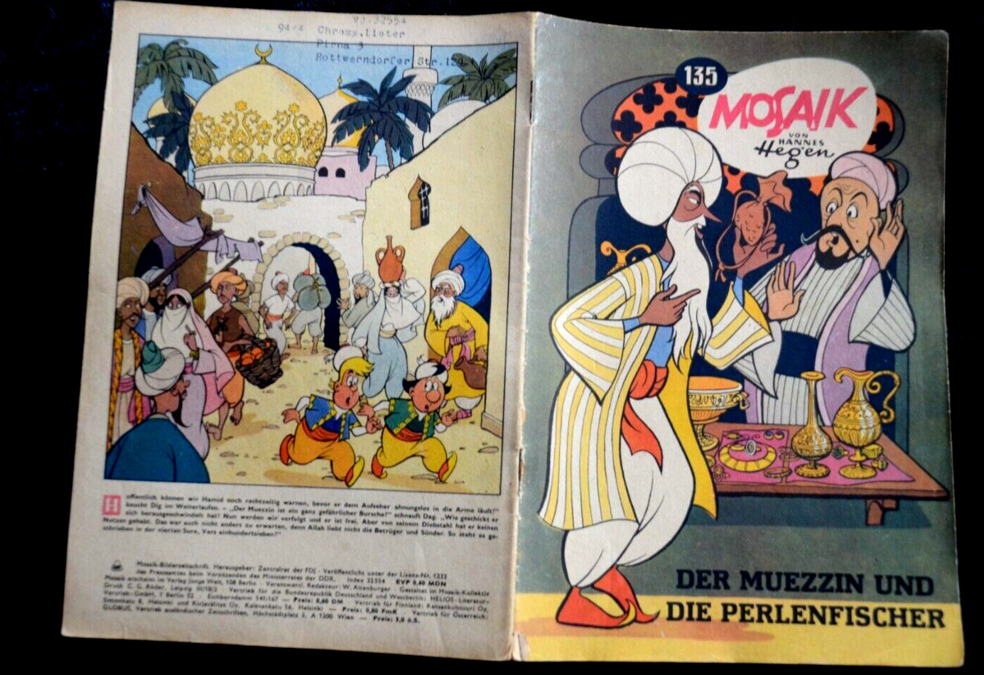 Originale MOSAIK Hannes Hegen Nr. 135 Il Muezzin E I Pescatori Di Perle DDR