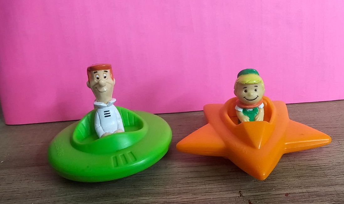 Modellino promozionale Hanna Barbara George & Elroy Jetson auto giocattolo Wendy's Kids Meal 1989