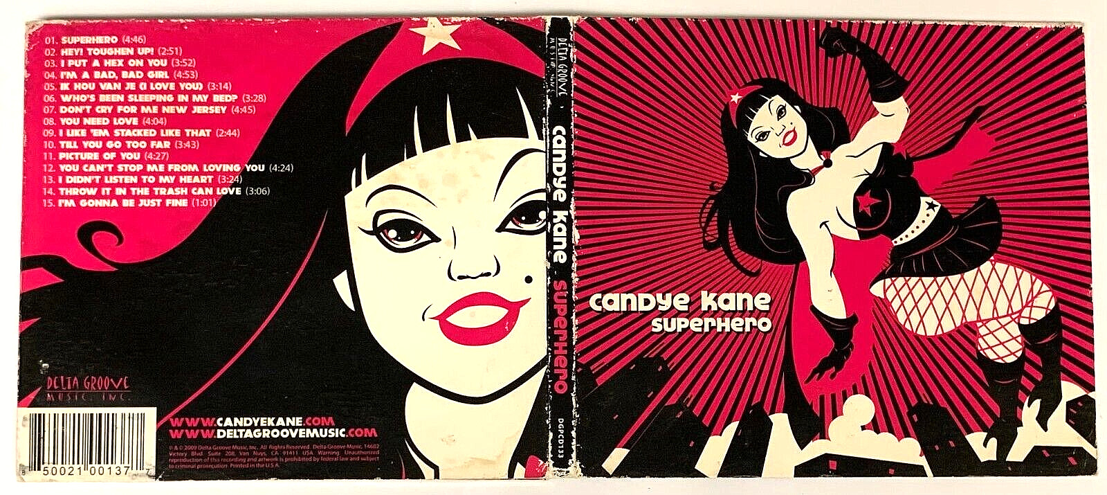 CANDYE KANE Superhero AUDIO CD Jazz 2009 Blues SAX Joeys Place Hollywood DIGIPAK