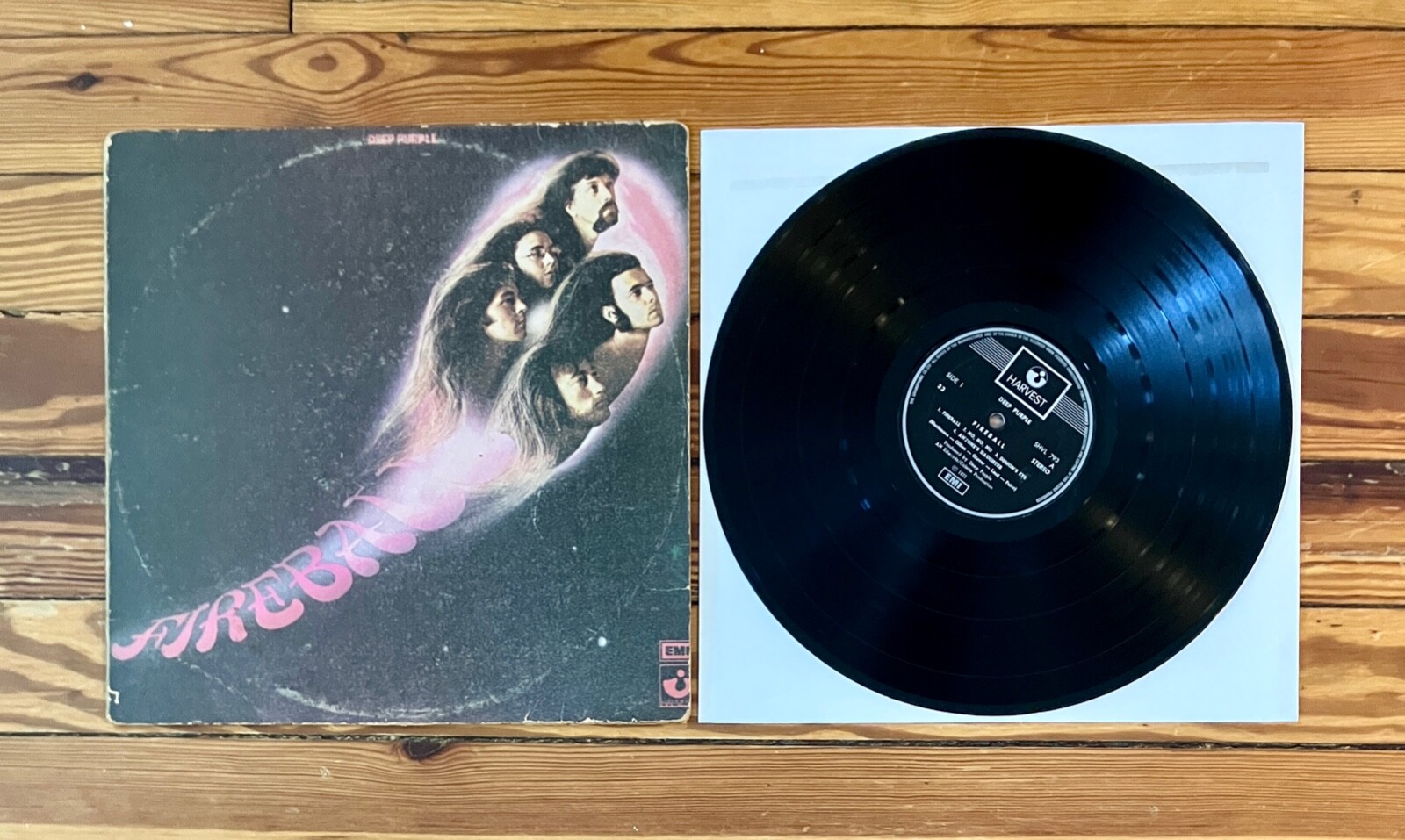 Deep Purple: Fireball LP Vinyl Rare Israeli Pressing 70's Harvest/EMI VG+/VG