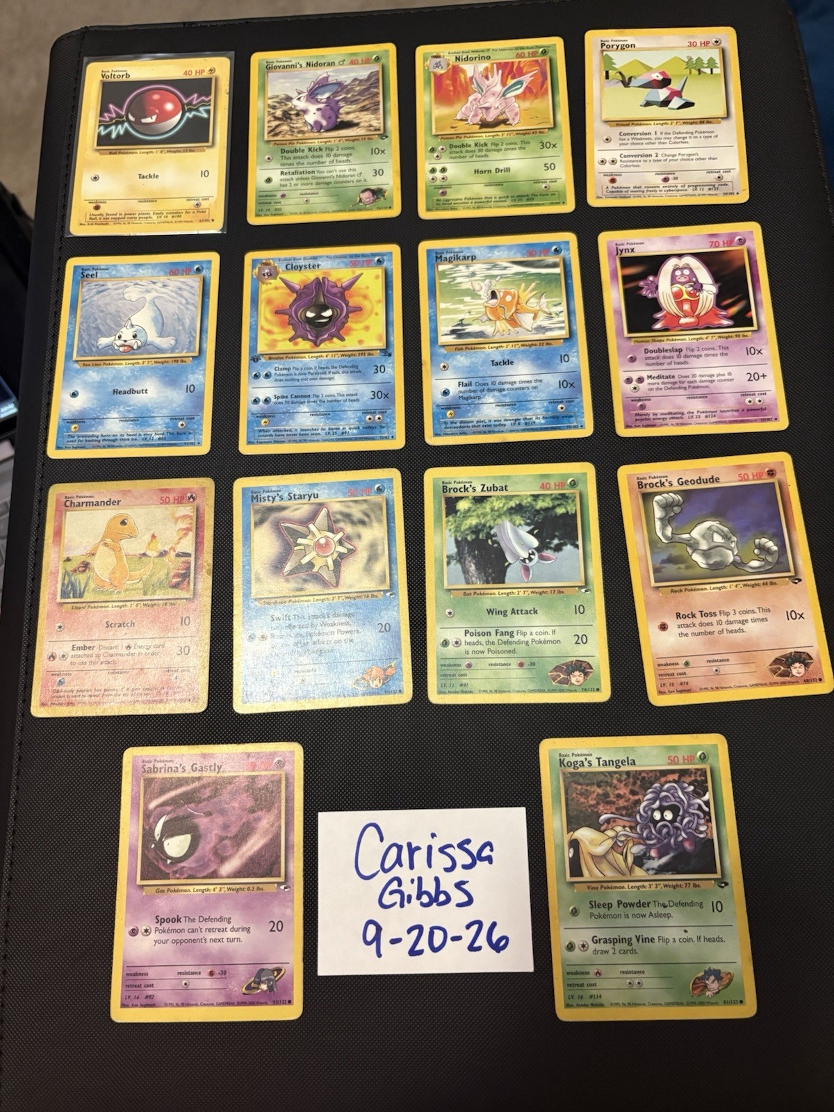 Lotto di 14 carte pokemon vintage molto giocate-giocate moderatamente