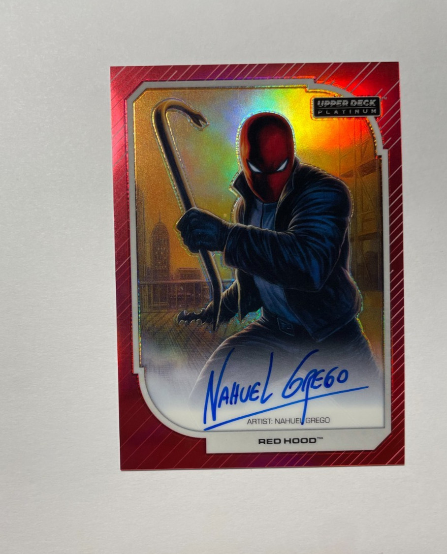 2026 Upper Deck DC Platinum Card #44 Cappuccetto Rosso Artista Nahuel Grego Auto Arcobaleno