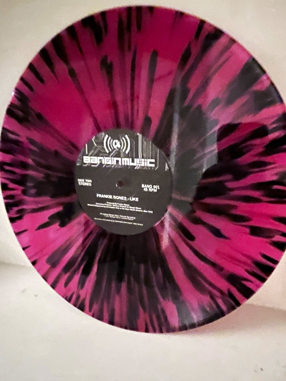 Frankie Bones BANG001 2017 Limited 300 Pink Black Splatter Techno 12" Vinyl