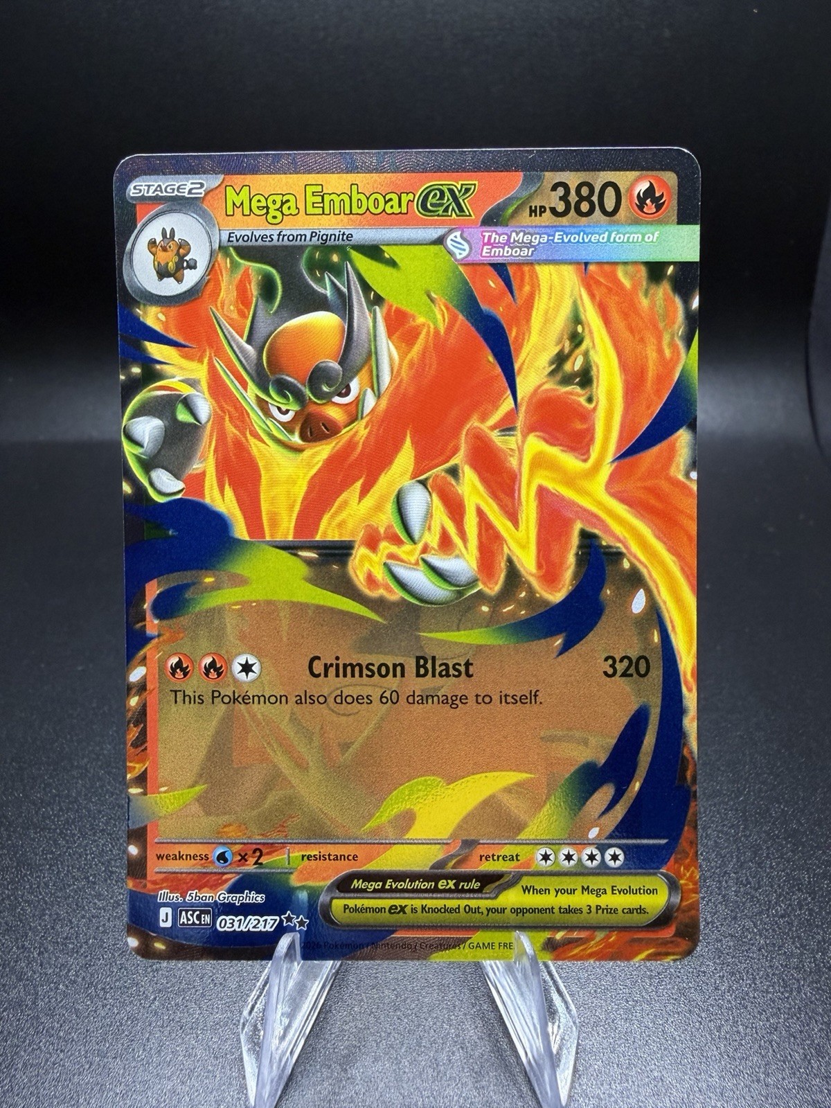 Mega Emboar ex 031/217 Double Rare Ascended Heroes Pokemon NM