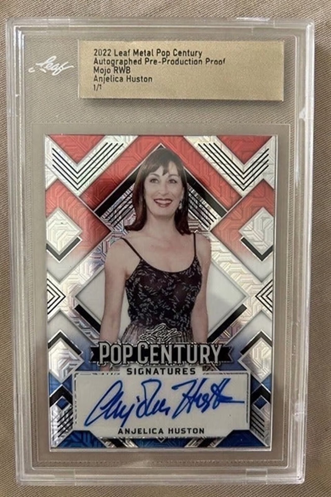 ANJELICA HUSTON 1/1 foglia pop secolo famiglia Addams le streghe