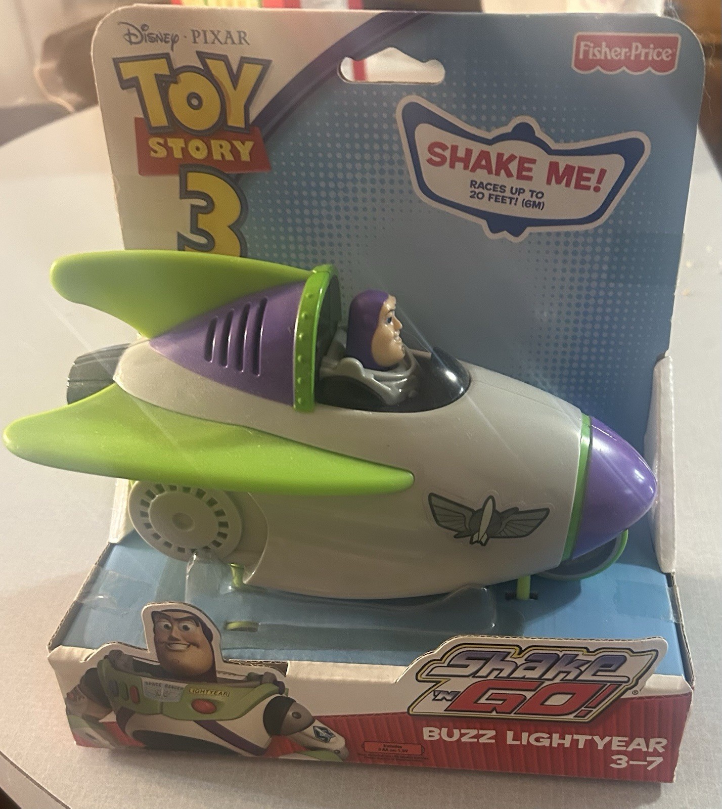Toy Story 3 Buzz Light Year Shake N Go Disney Pixar nuovo con scatola 2009