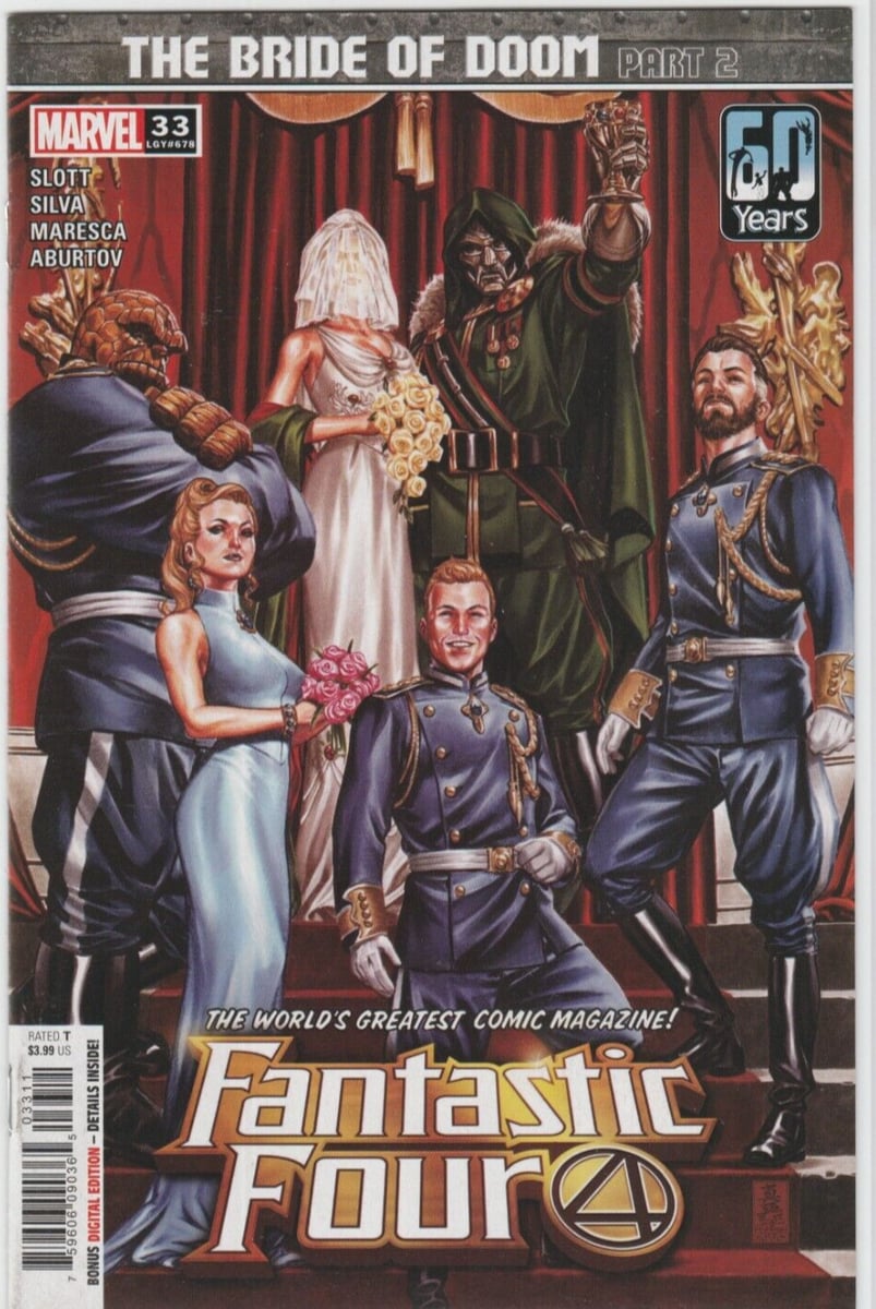 FANTASTIC FOUR #33 (2018) SLOTT / SILVA ~ VARIANTE MARK BROOKS ~ NON LETTO NM
