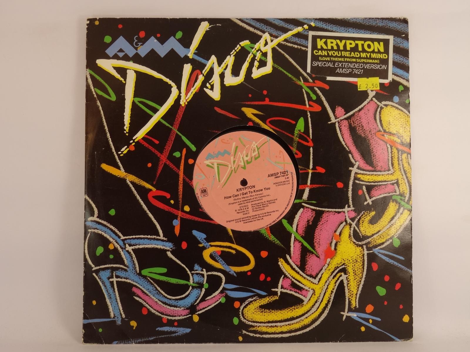 KRYPTON CAN YOU READ MY MIND (133) 2 Track Promo 12" Single plus Picture Sleeve 