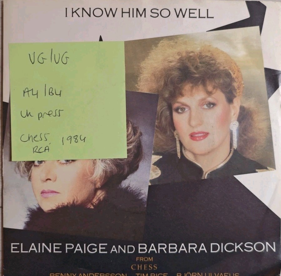 Elaine Paige & Barbara Dickson I Know Him So Well Vinyl Record 7" VG/VG CHESS 3