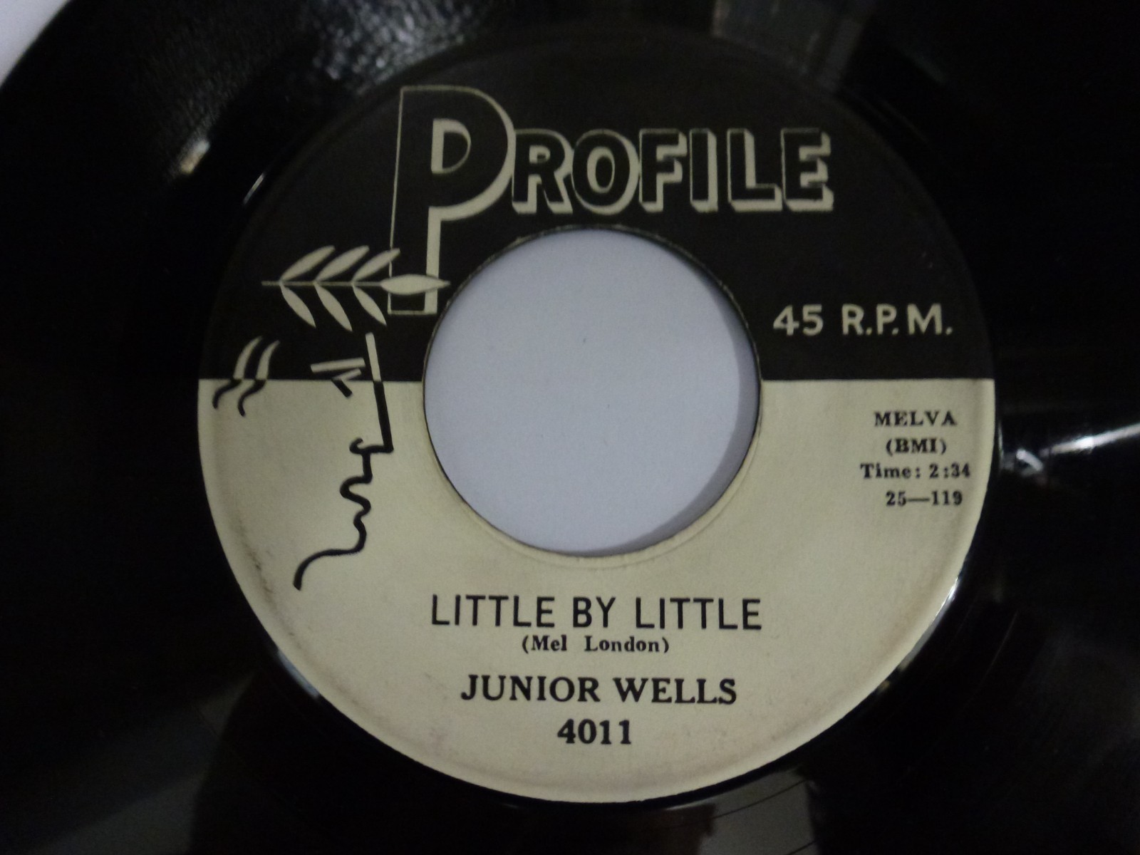 JUNIOR WELLS 45 'LITTLE BY LITTLE' USA PROFILE TUFF 1960 BLUES R&B SOUL GROOVERS