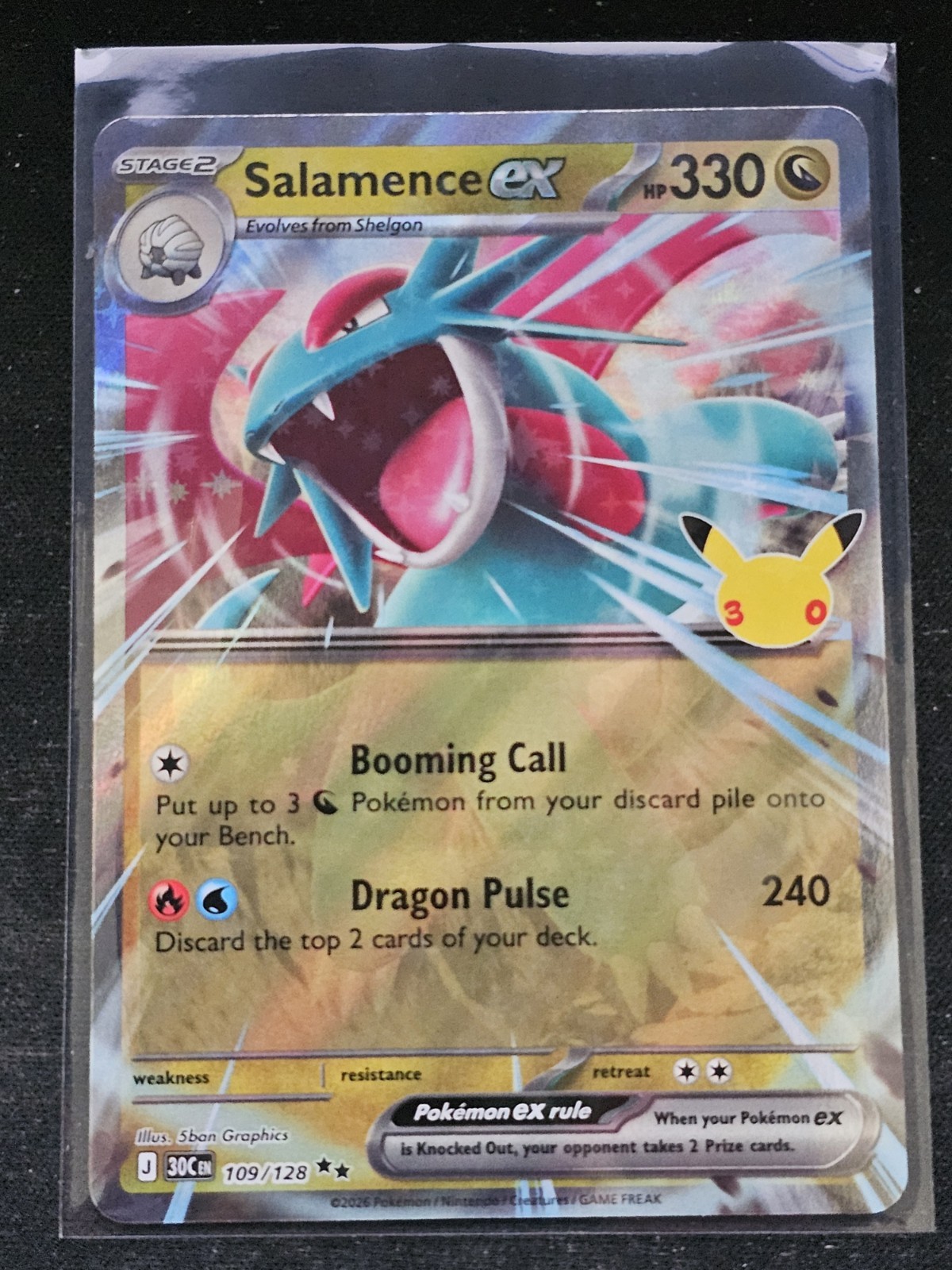 Salamence ex 109/128 Ultra Rare ME: 30th Celebration Pokemon Holo Near Mint