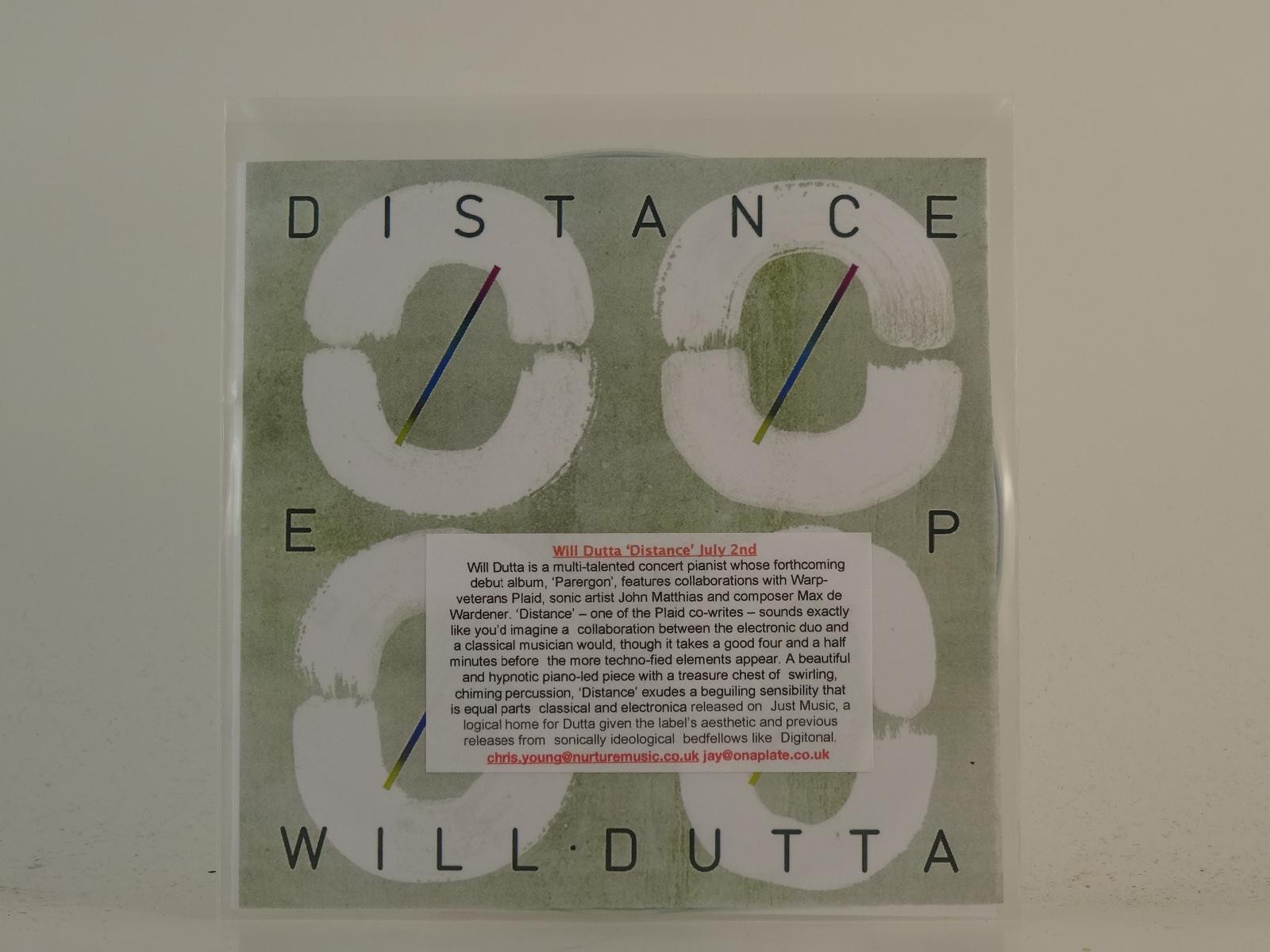 WILL DUTTA DISTANCE (H1) 4 Track Promo CD Single plus Picture Sleeve JUST MUSIC