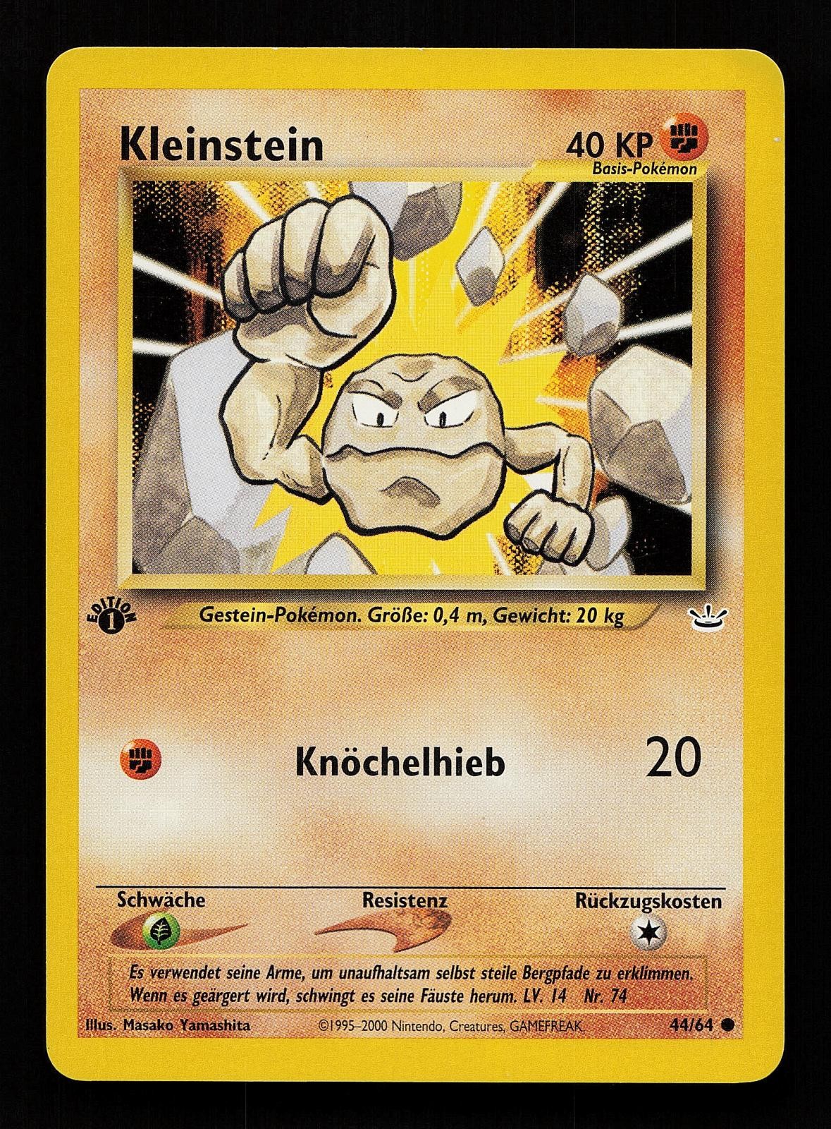 Carta Pokemon Geodude 44/64 1° Edizione Comune Neo Revelation