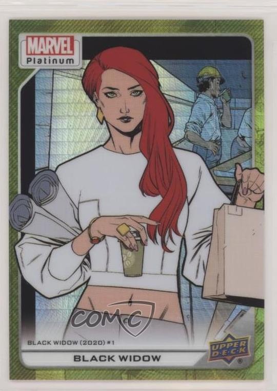 2023 Marvel Platinum High Series riflettore giallo 357/399 Vedova Nera #176 2d8