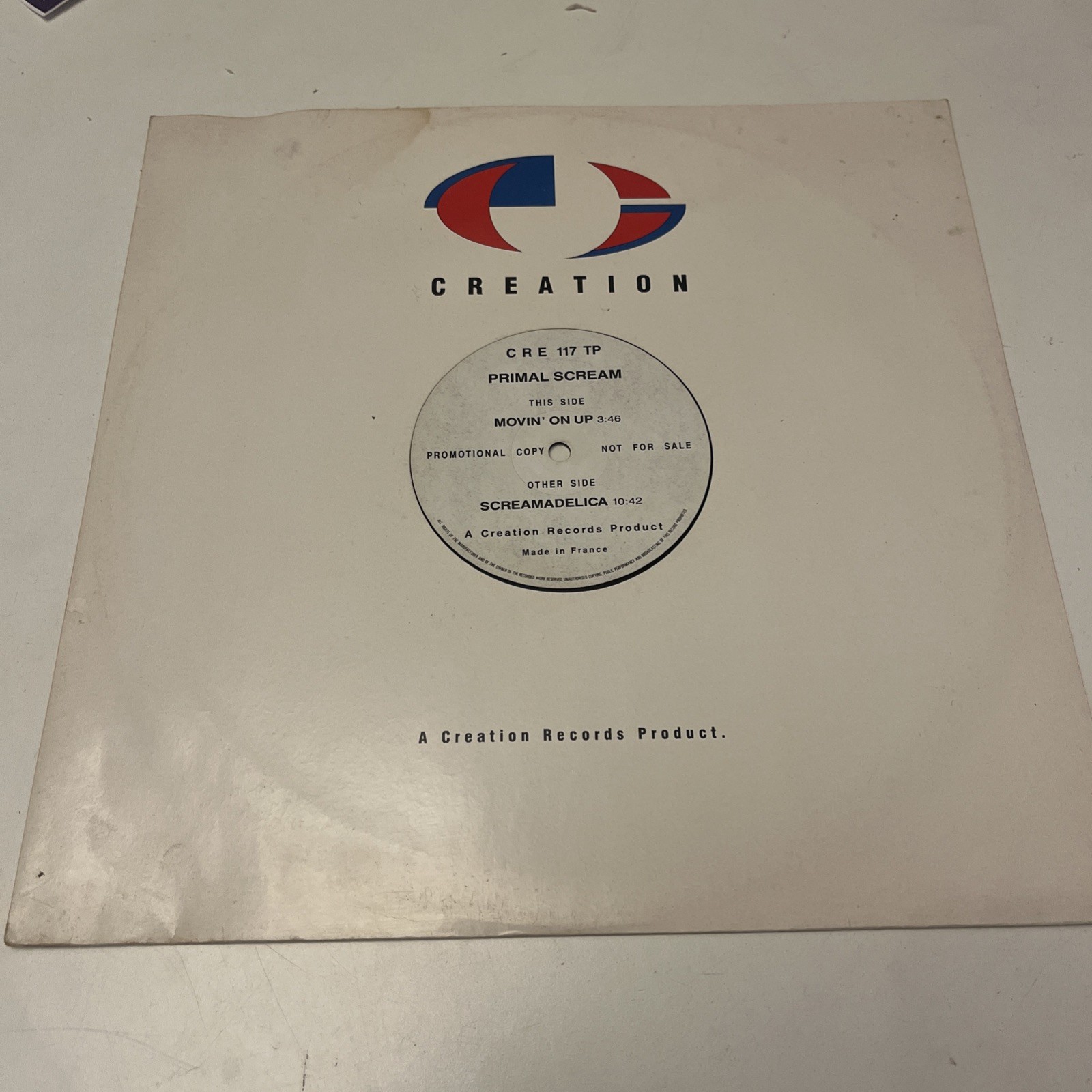 PRIMAL SCREAM - Movin' On Up / Screamadelica French 2-track DJ Promo 12" Vinyl