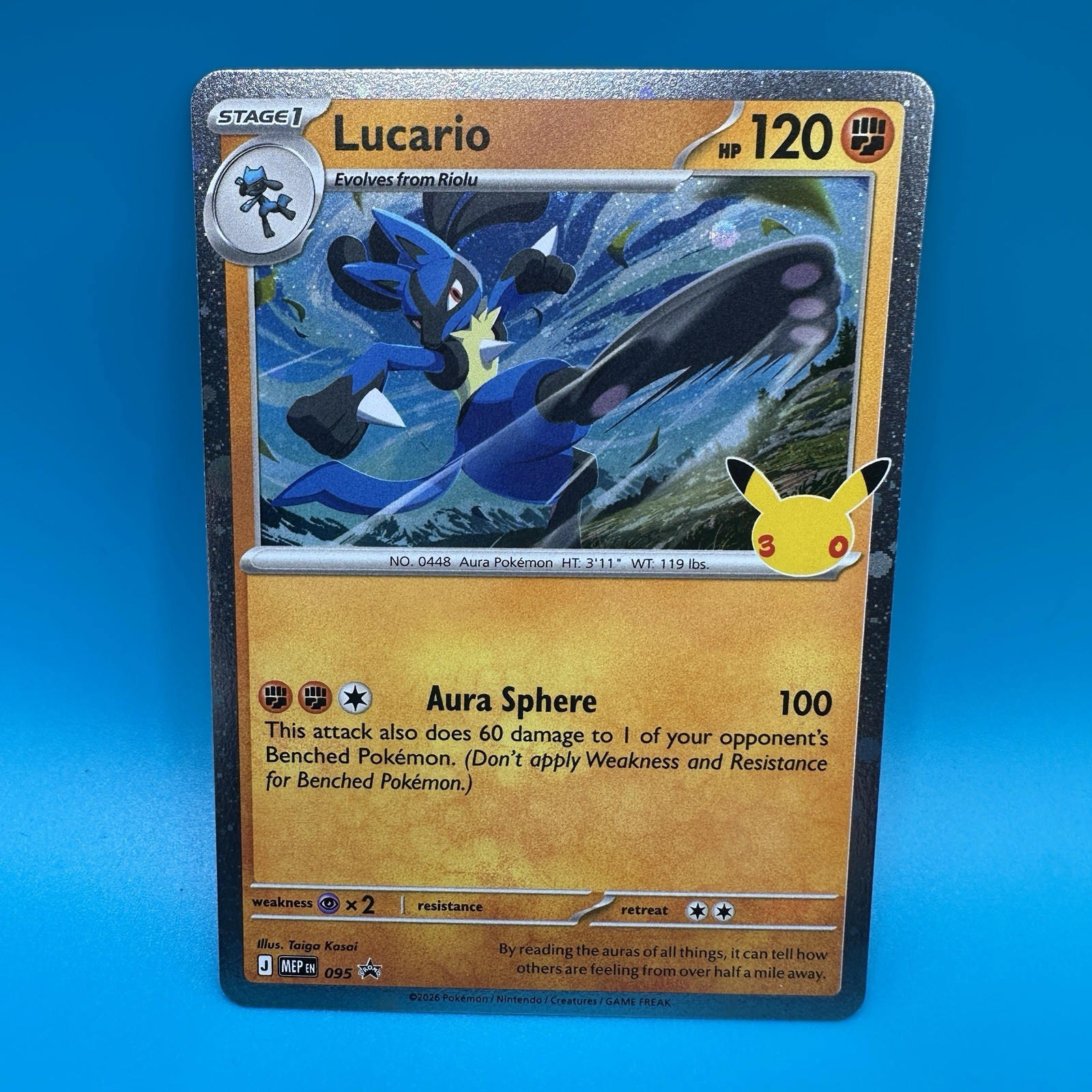Pokémon TCG 30th celebration Lucario 095 Cosmo  Holo Promo NM