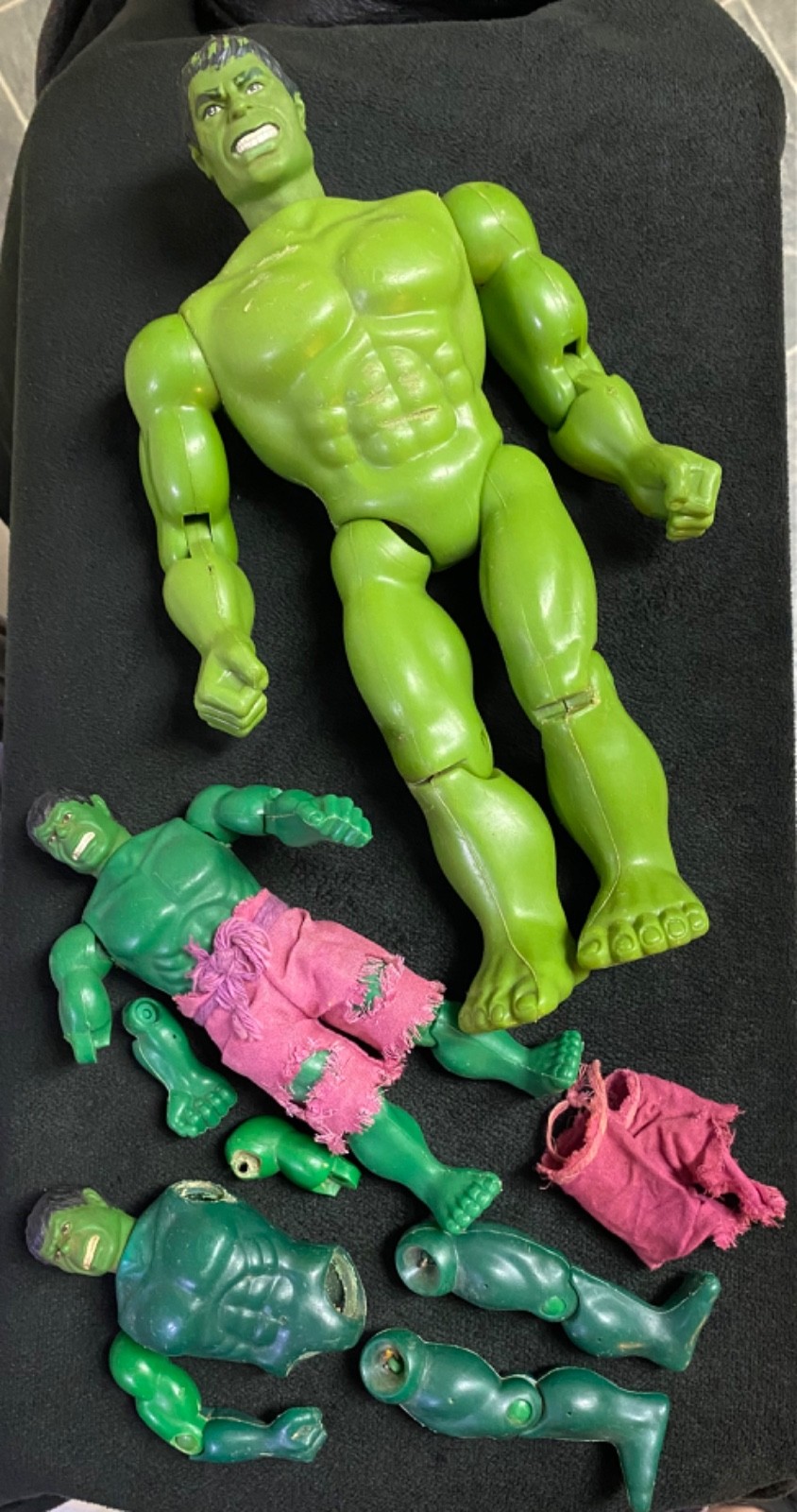 VINTAGE 1974 & 1978 MARVEL COMICS MEGO INCREDIBLE HULKS 12” & 8” ACTION FIGURE