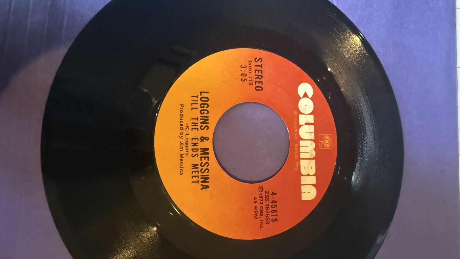 LOGGINS & MESSINA 45RPM Columbia VG+ Till the Ends Meet/Thinking of You 1972/3