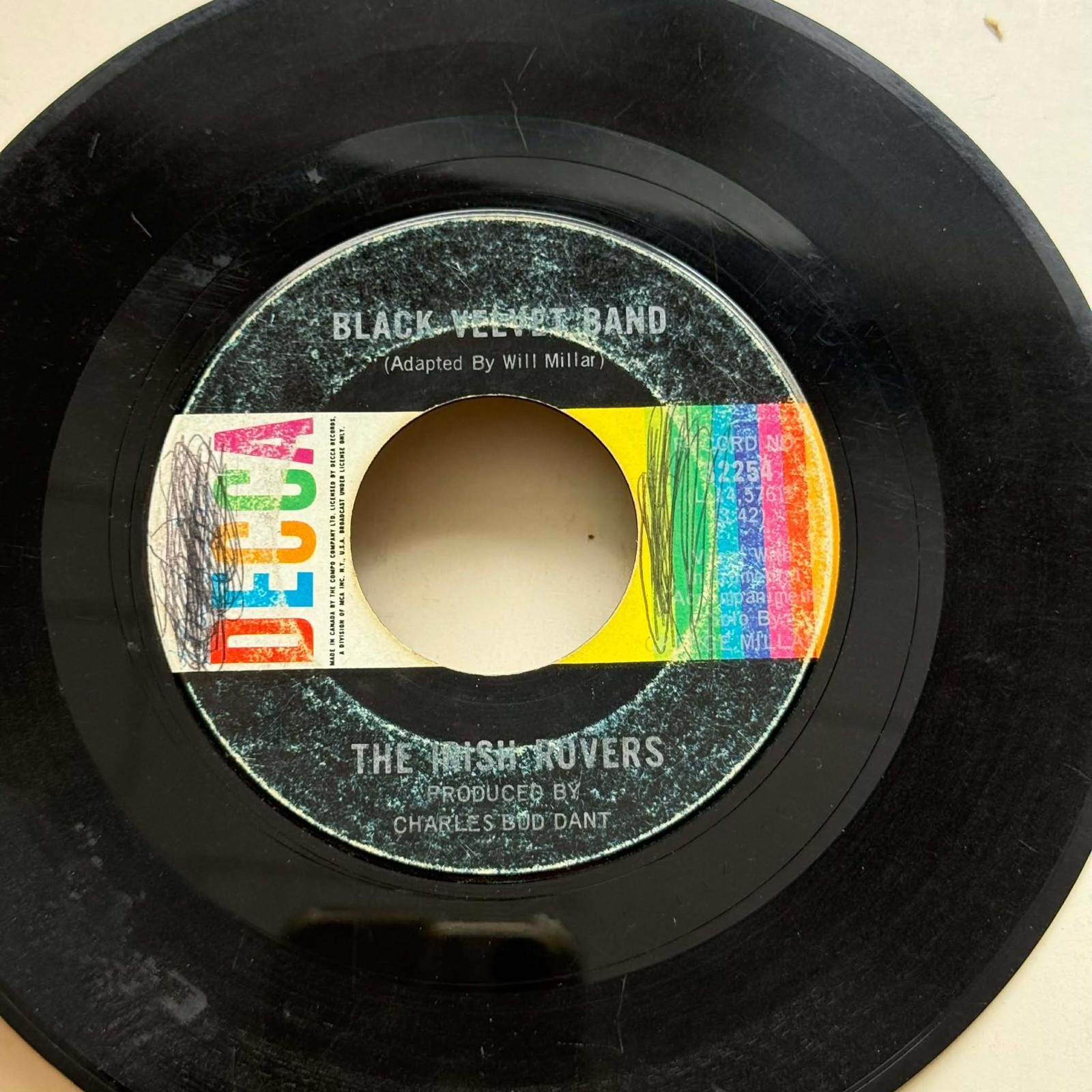 The Irish Rovers - The Unicorn/Black Velvet Band 45rpm VG+ R30