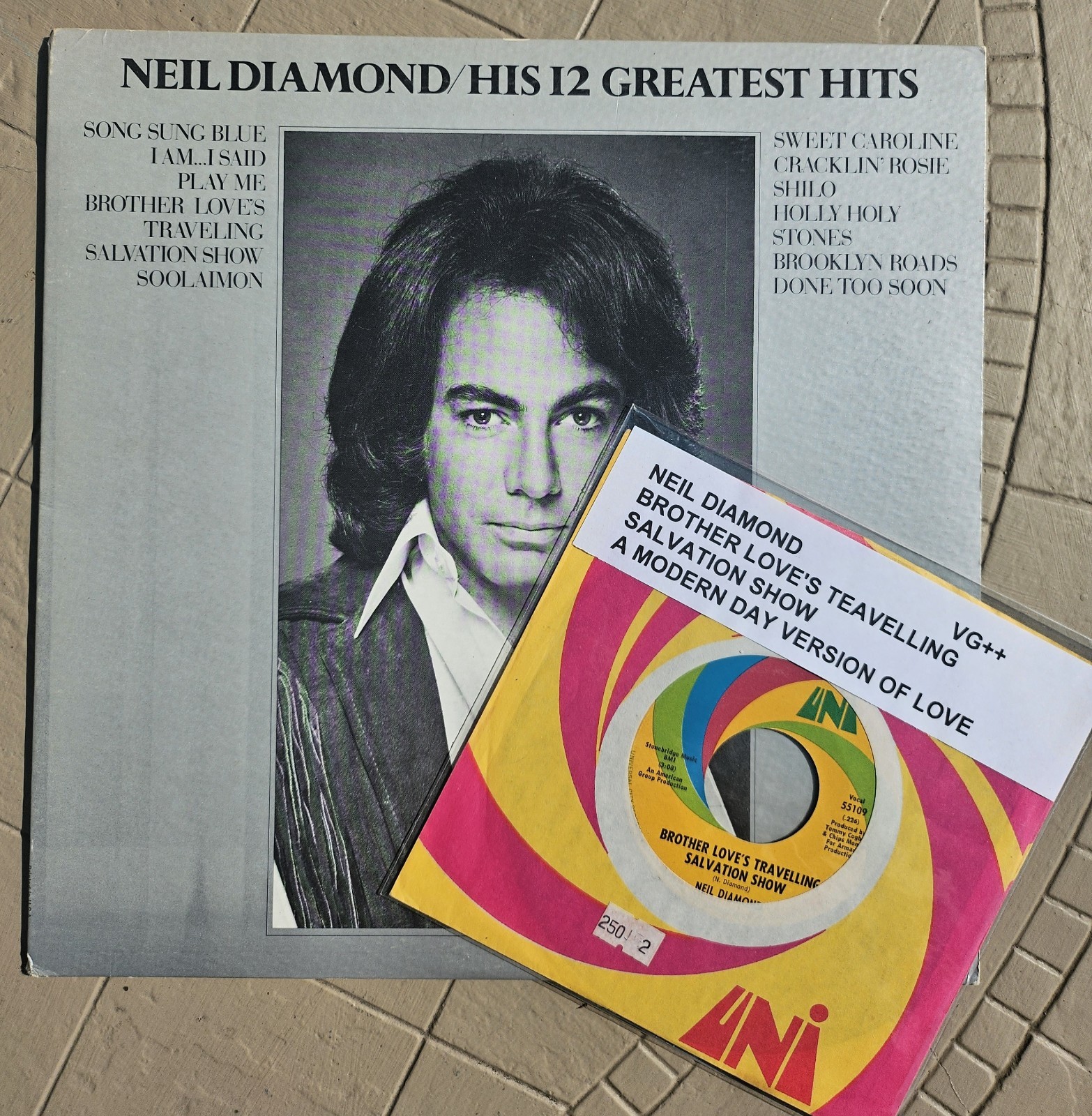 Neil Dimond  ''HIS 12 GREASTEST HITS''   & BONUS 45  LP mint 45 vg++